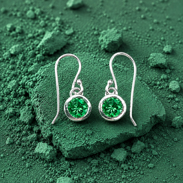 Birthstone drop earrings Emerald