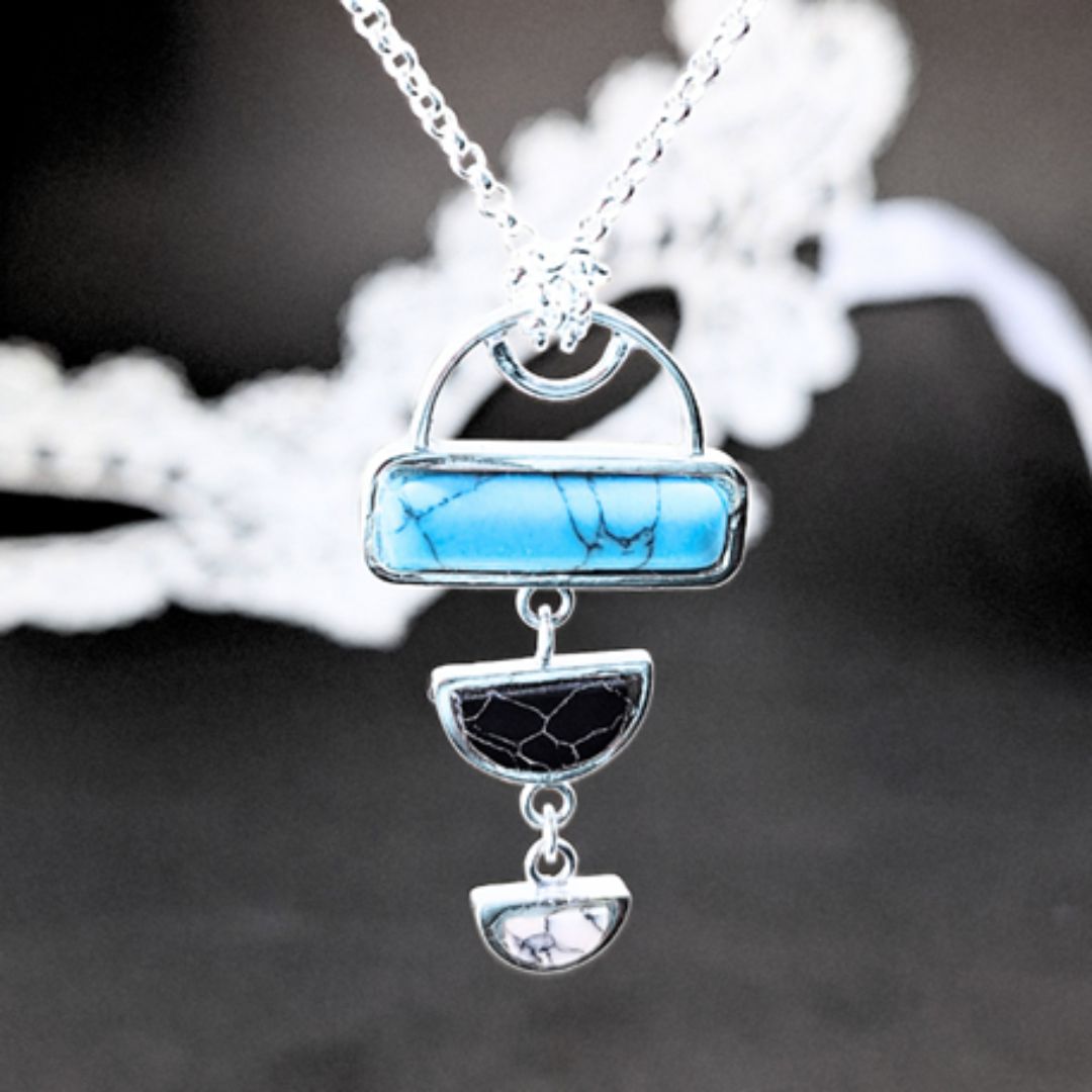 Stacked Howlite Charm Pendant